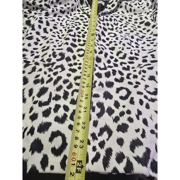 Neiman Marcus White Leopard-Print Open Front Blazer Jacket M cotton velvet - Picture 8 of 11